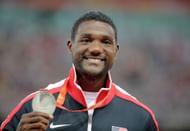 Justin Gatlin with his 200m silver medal at the 2015 IAAF World Championships in Beijing (Image via: Getty Images)